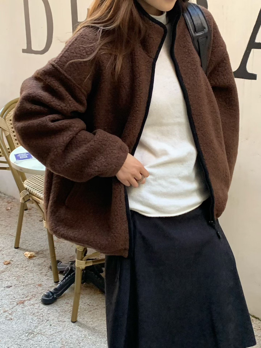 A27.大V家75%WOOL絨毛拉鍊外套