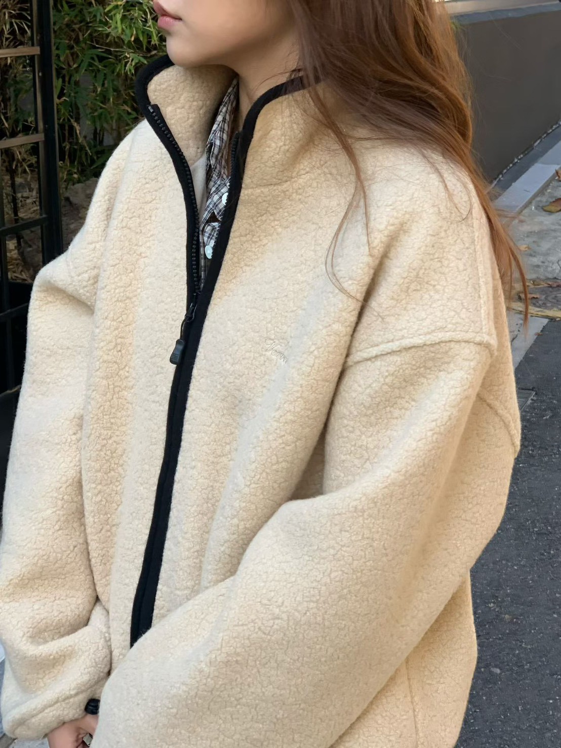 A27.大V家75%WOOL絨毛拉鍊外套