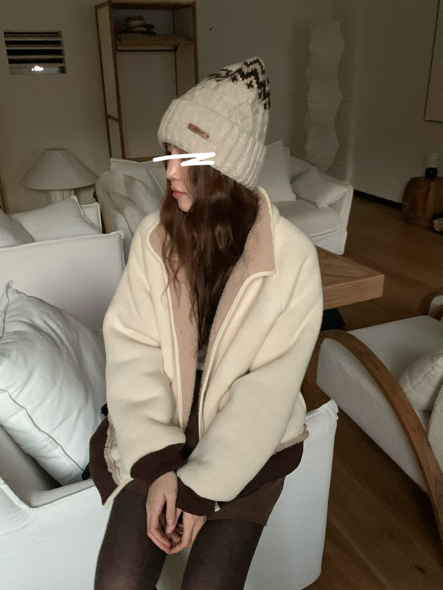 A80.棉花糖內QQ毛立領拉鍊外套