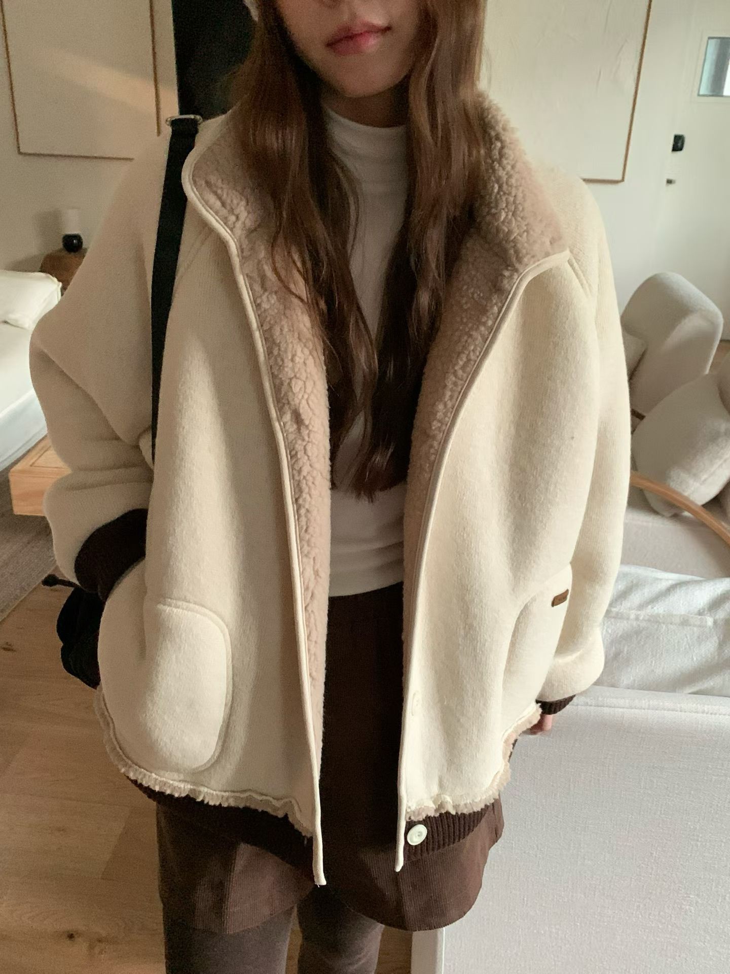 A80.棉花糖內QQ毛立領拉鍊外套