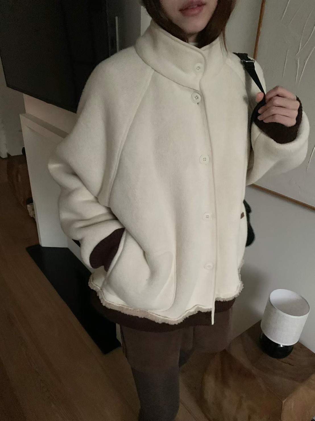 A80.棉花糖內QQ毛立領拉鍊外套