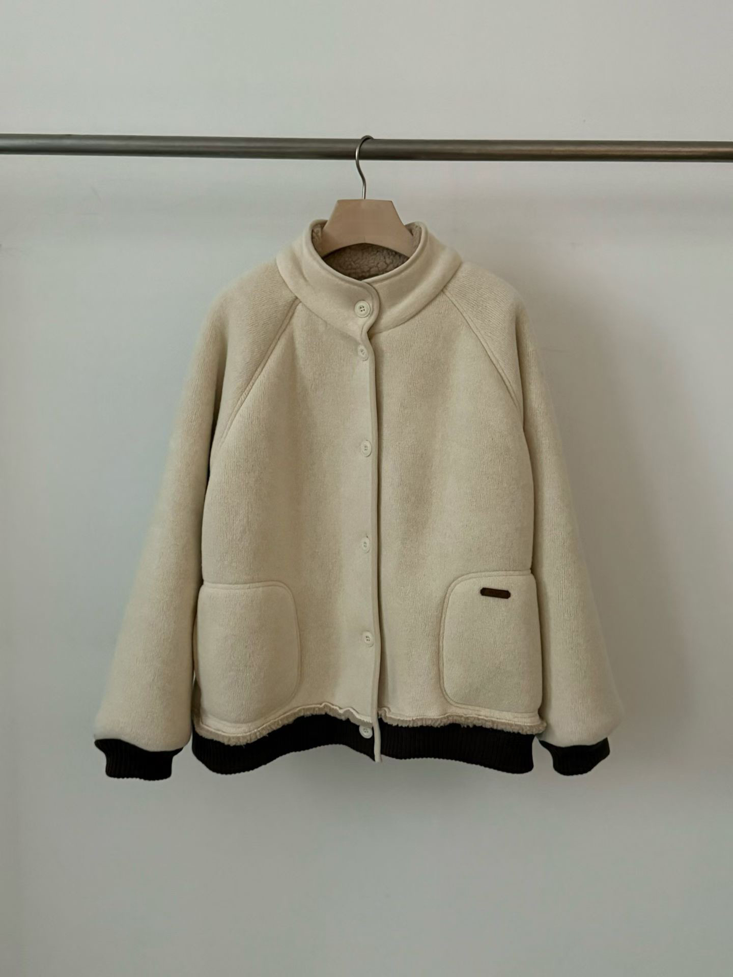 A80.棉花糖內QQ毛立領拉鍊外套