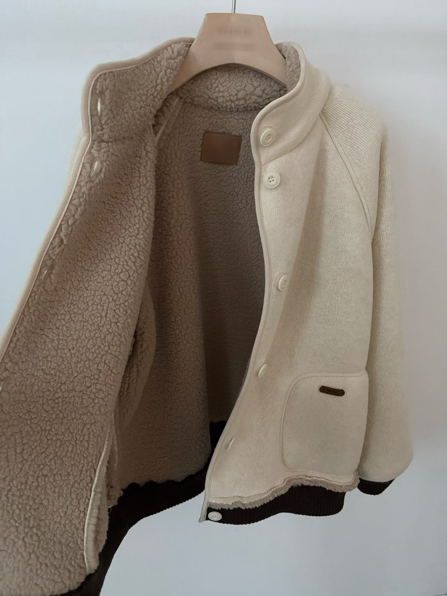 A80.棉花糖內QQ毛立領拉鍊外套