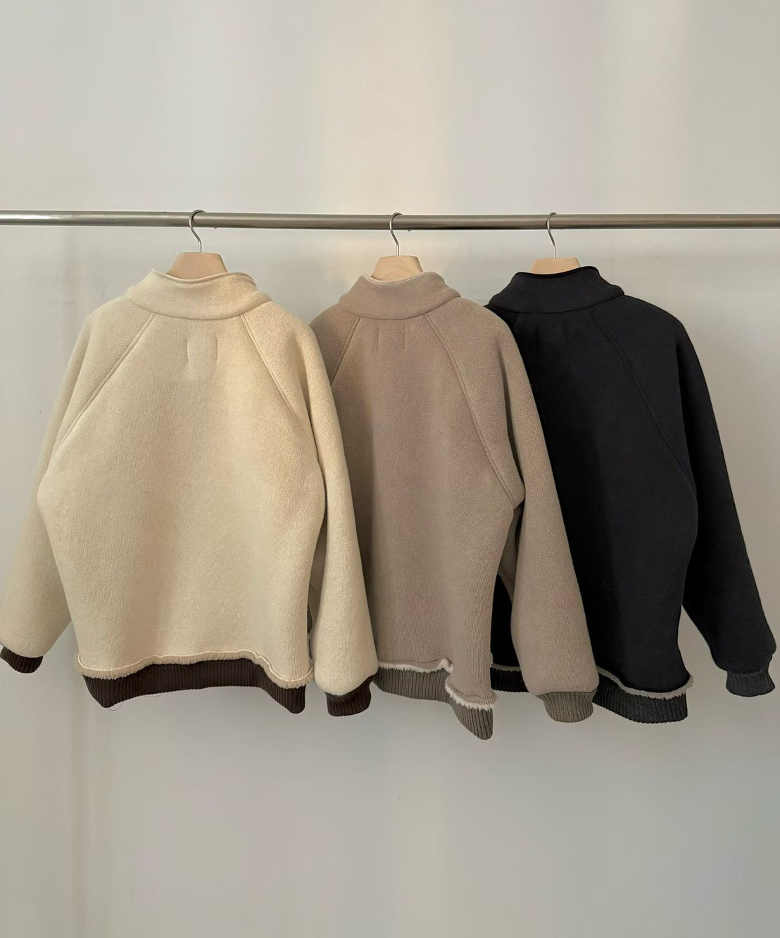 A80.棉花糖內QQ毛立領拉鍊外套