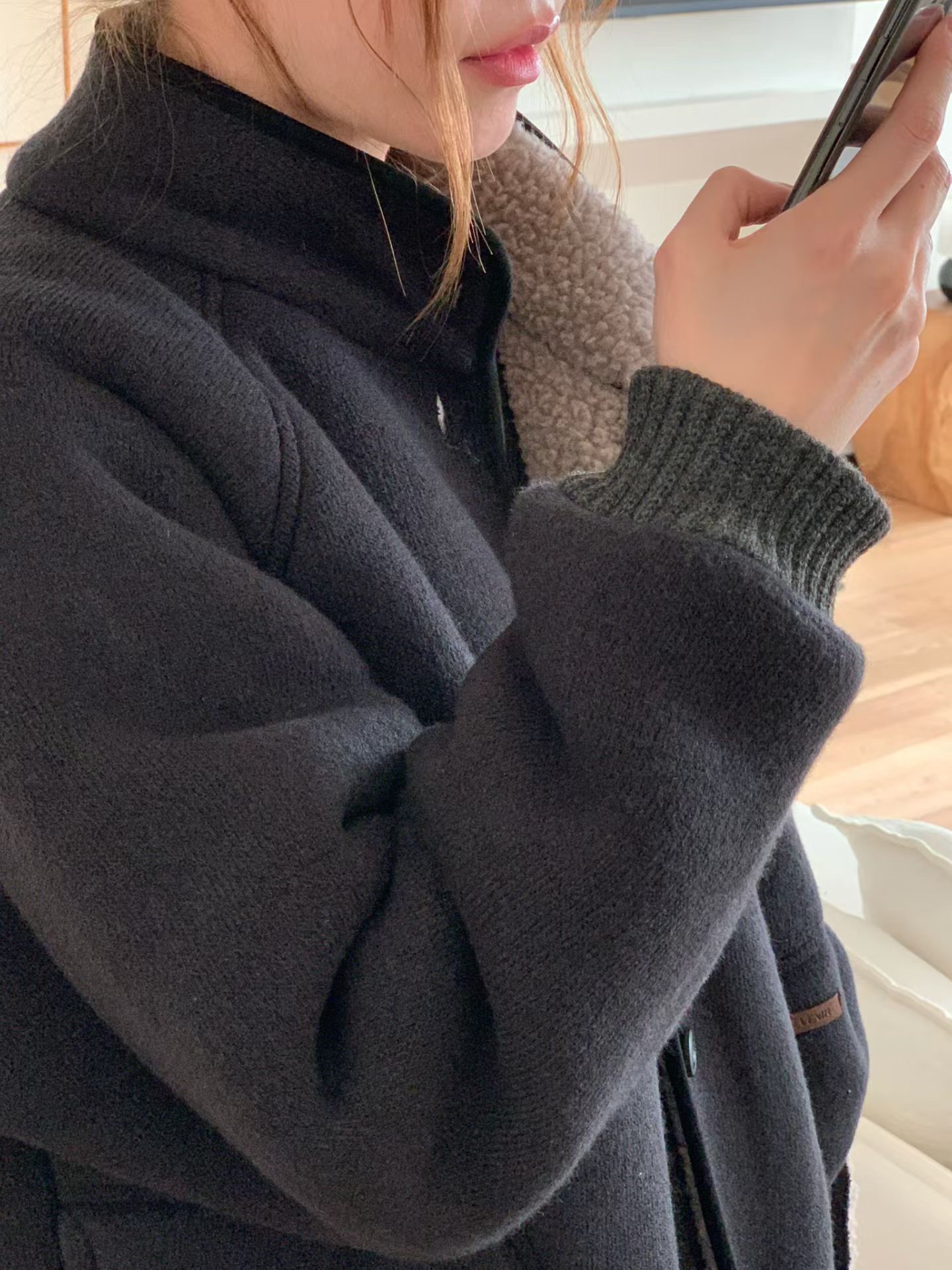 A80.棉花糖內QQ毛立領拉鍊外套