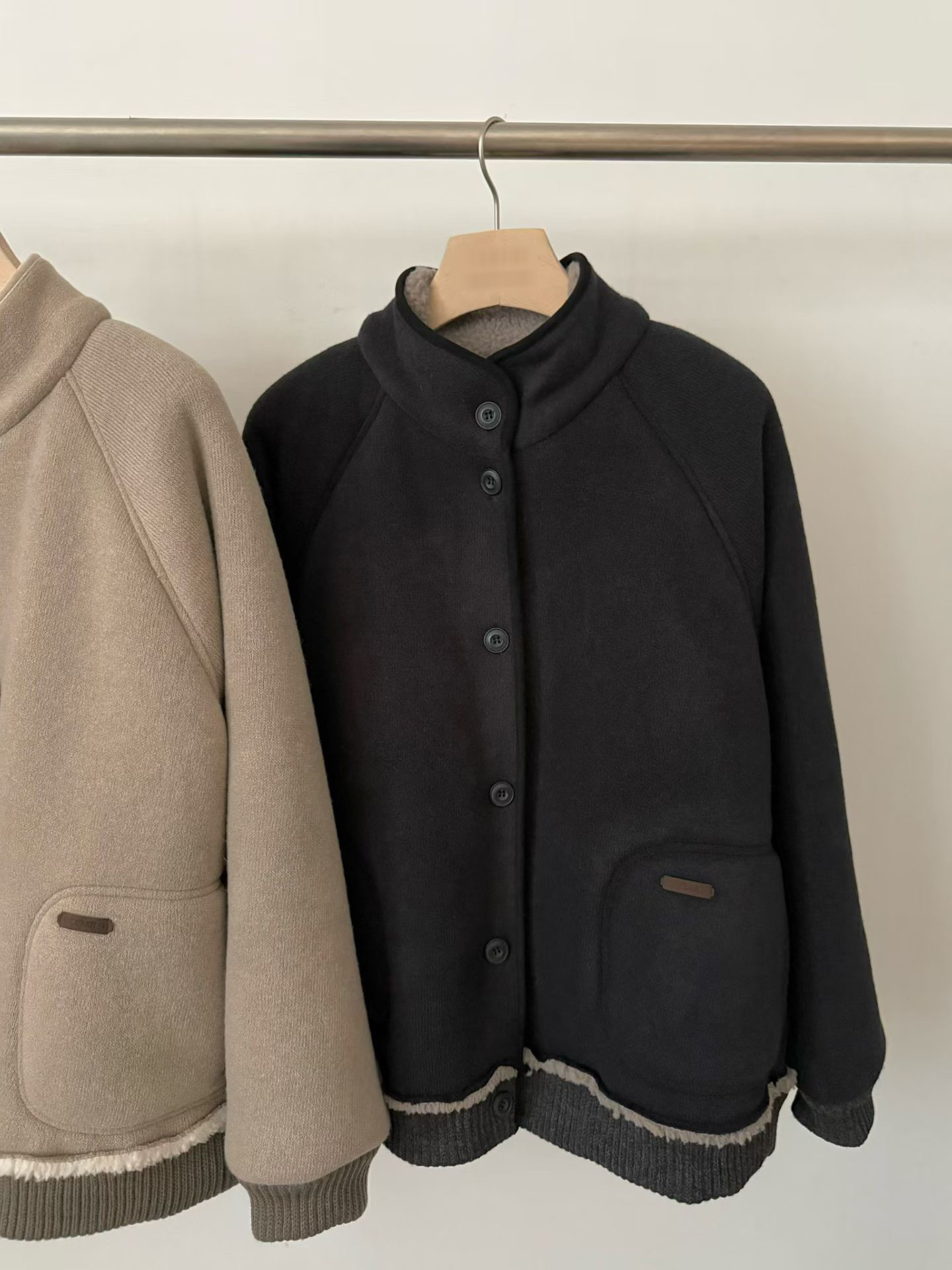 A80.棉花糖內QQ毛立領拉鍊外套