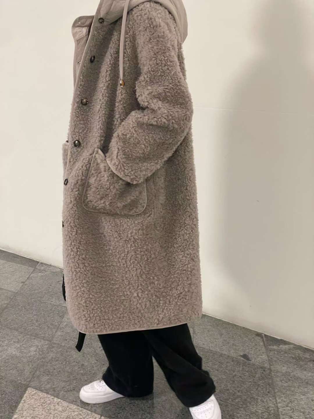 A97.星星家QQ毛100%Wool休閒長外套