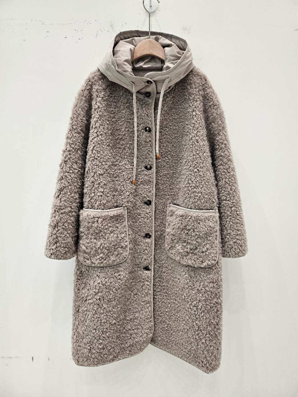 A97.星星家QQ毛100%Wool休閒長外套