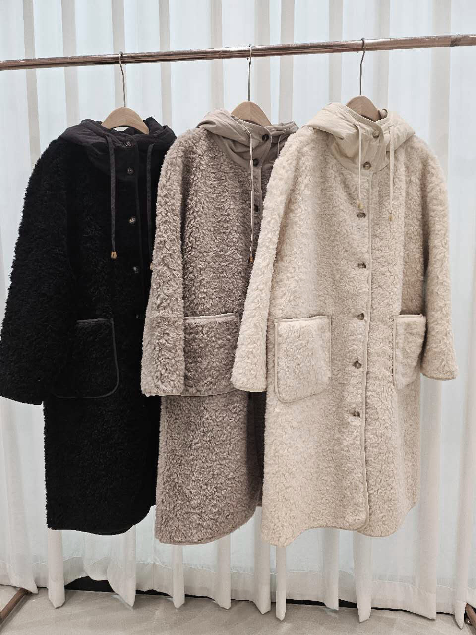 A97.星星家QQ毛100%Wool休閒長外套