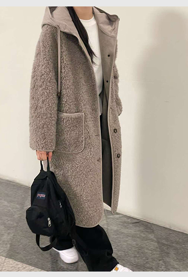 A97.星星家QQ毛100%Wool休閒長外套