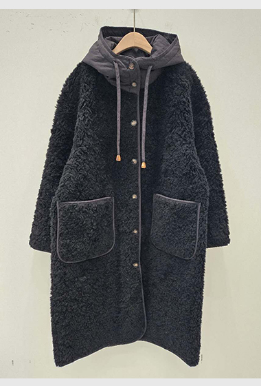 A97.星星家QQ毛100%Wool休閒長外套