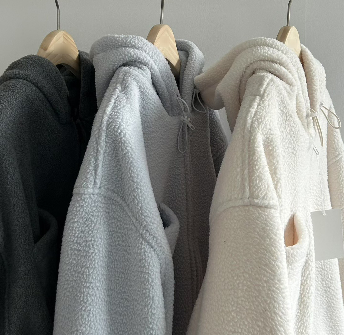 A24.馬卡龍連帽絨面休閒外套