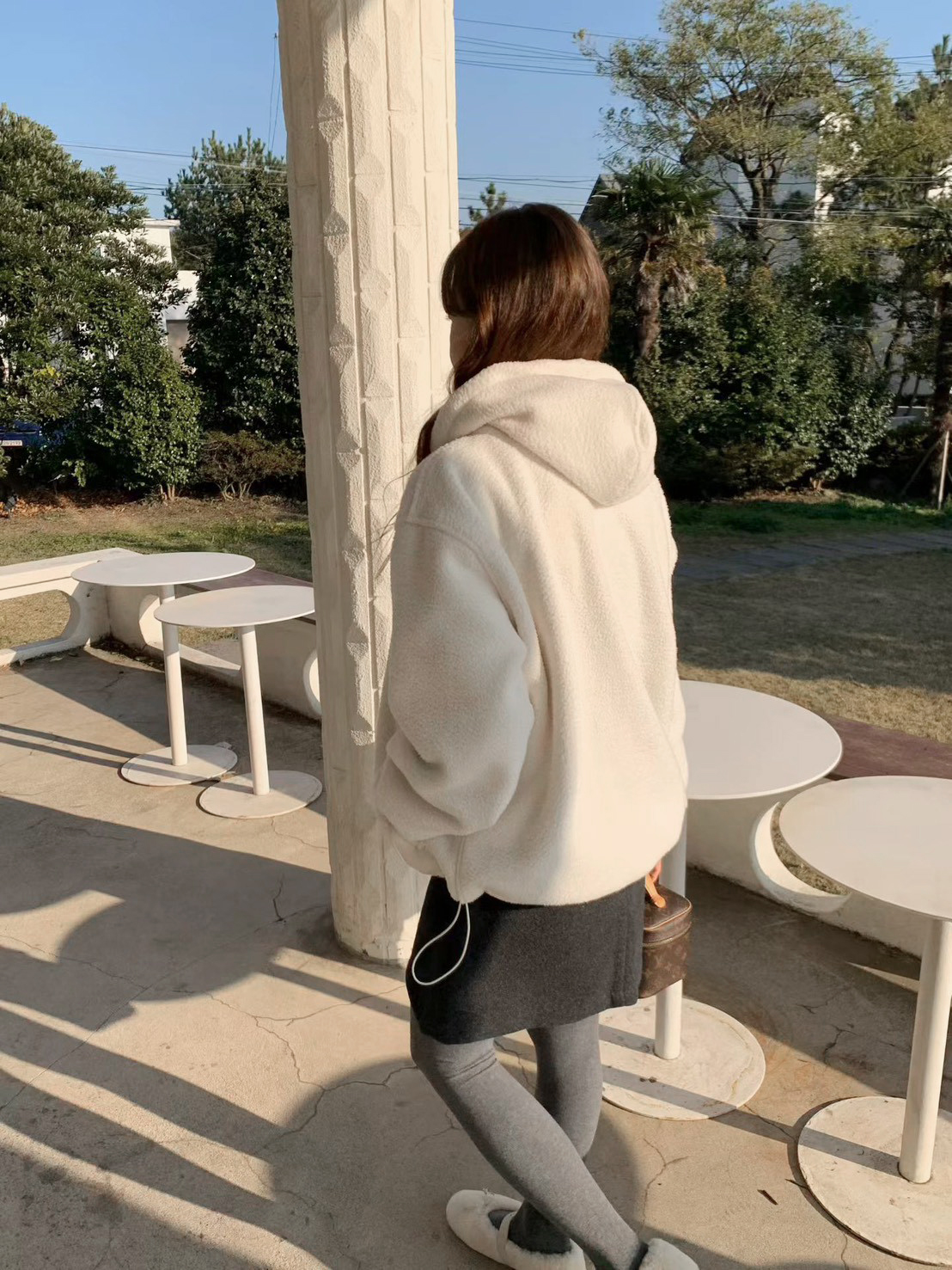 A24.馬卡龍連帽絨面休閒外套