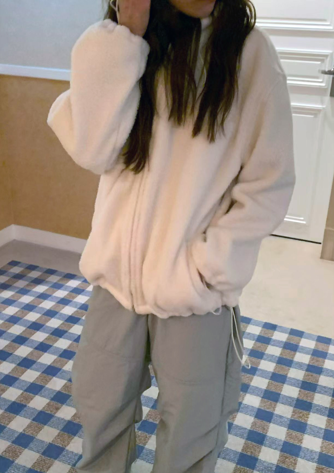 A24.馬卡龍連帽絨面休閒外套