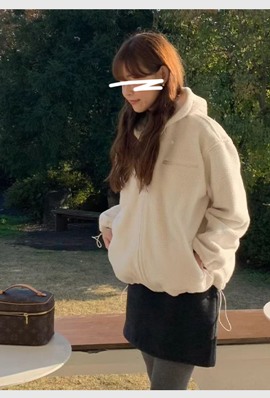 A24.馬卡龍連帽絨面休閒外套