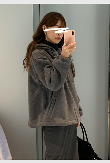 A24.馬卡龍連帽絨面休閒外套