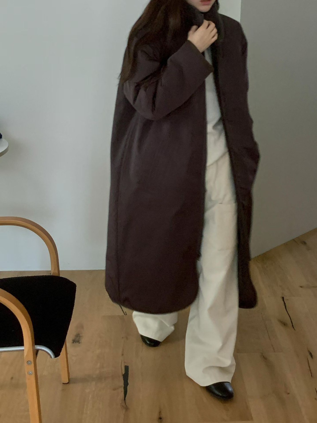 B55.正反2WAY長版QQ毛休閒外套