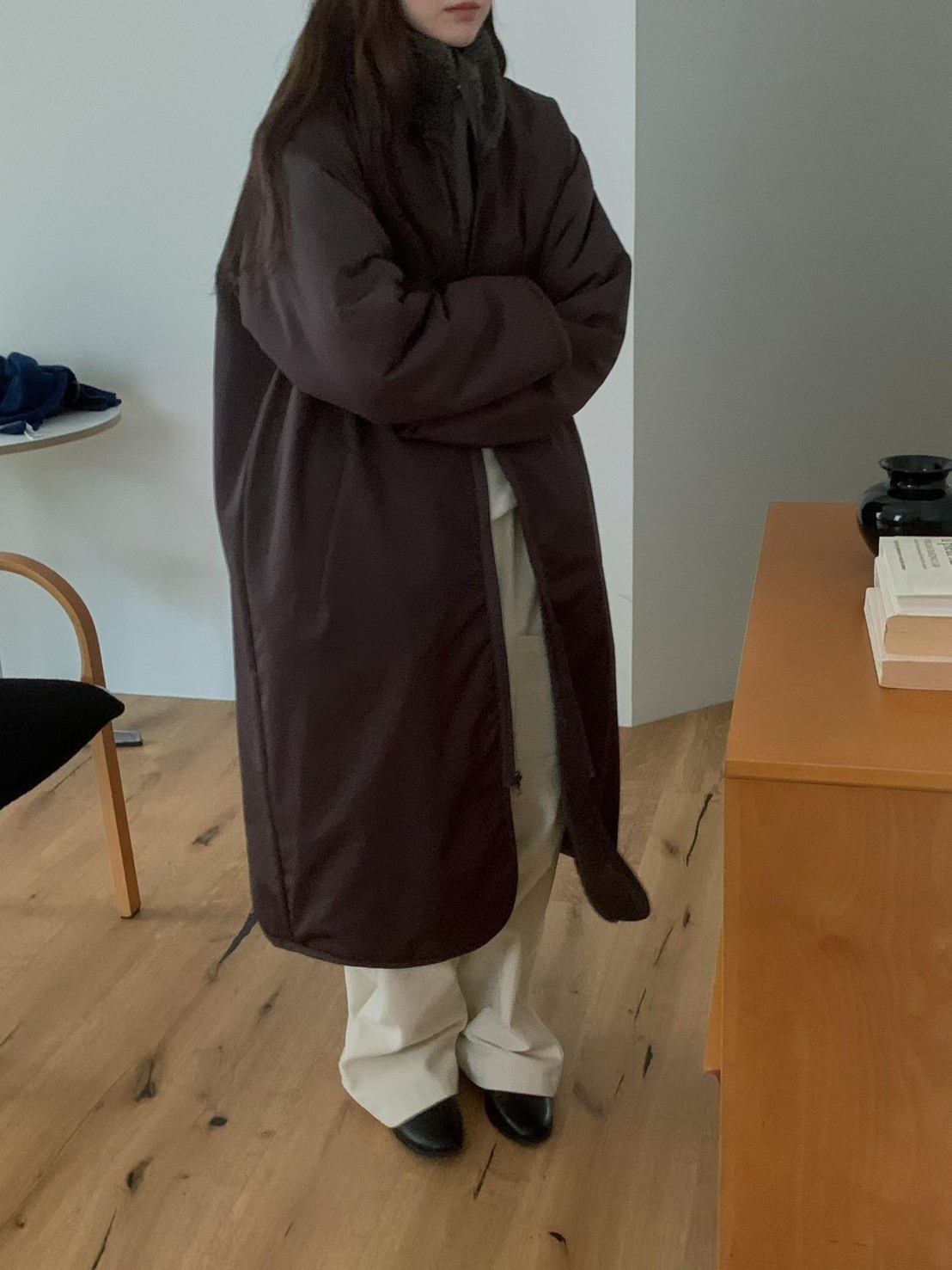 B55.正反2WAY長版QQ毛休閒外套