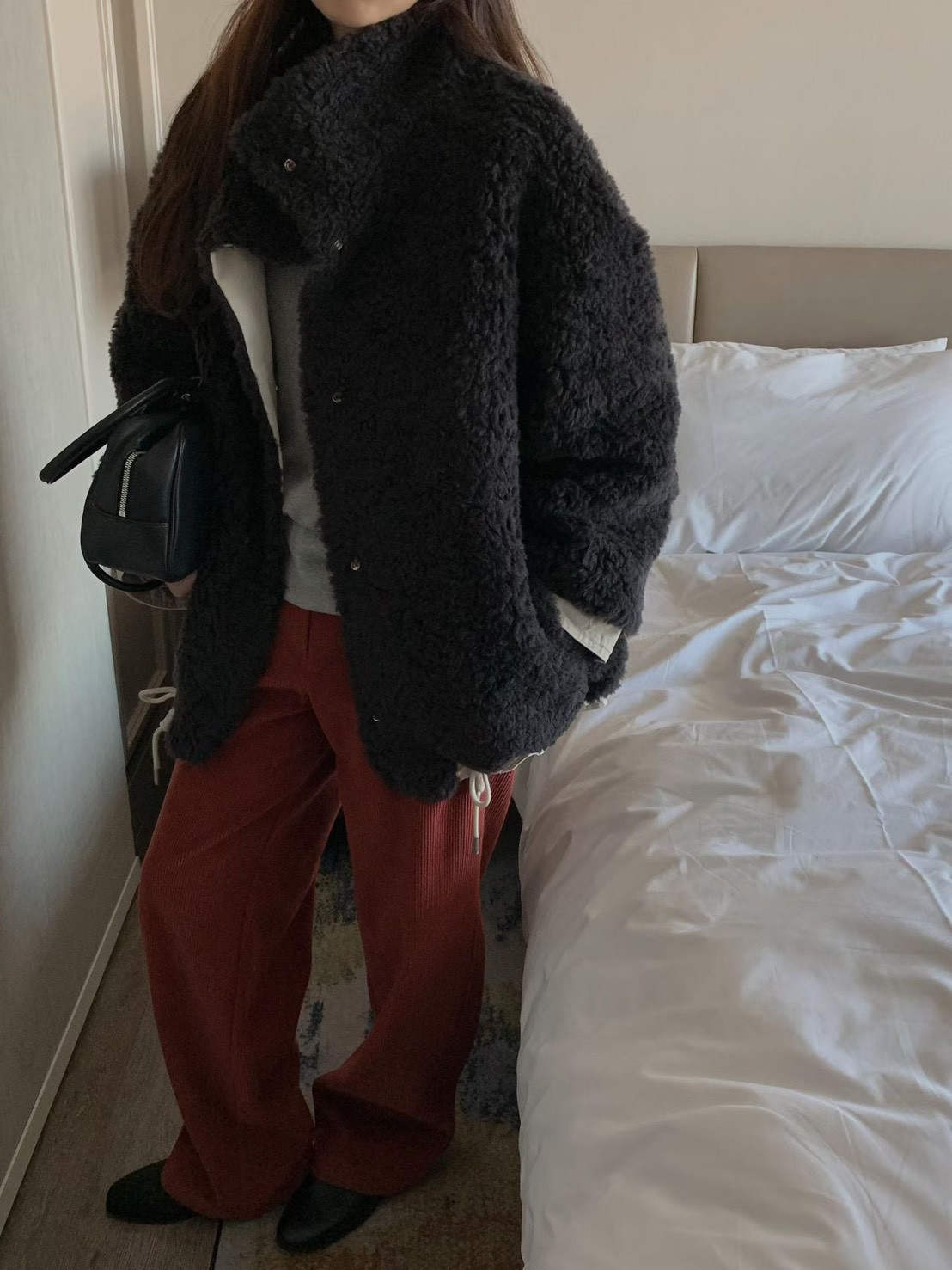 B54.正反2WAY率性女孩毛毛外套