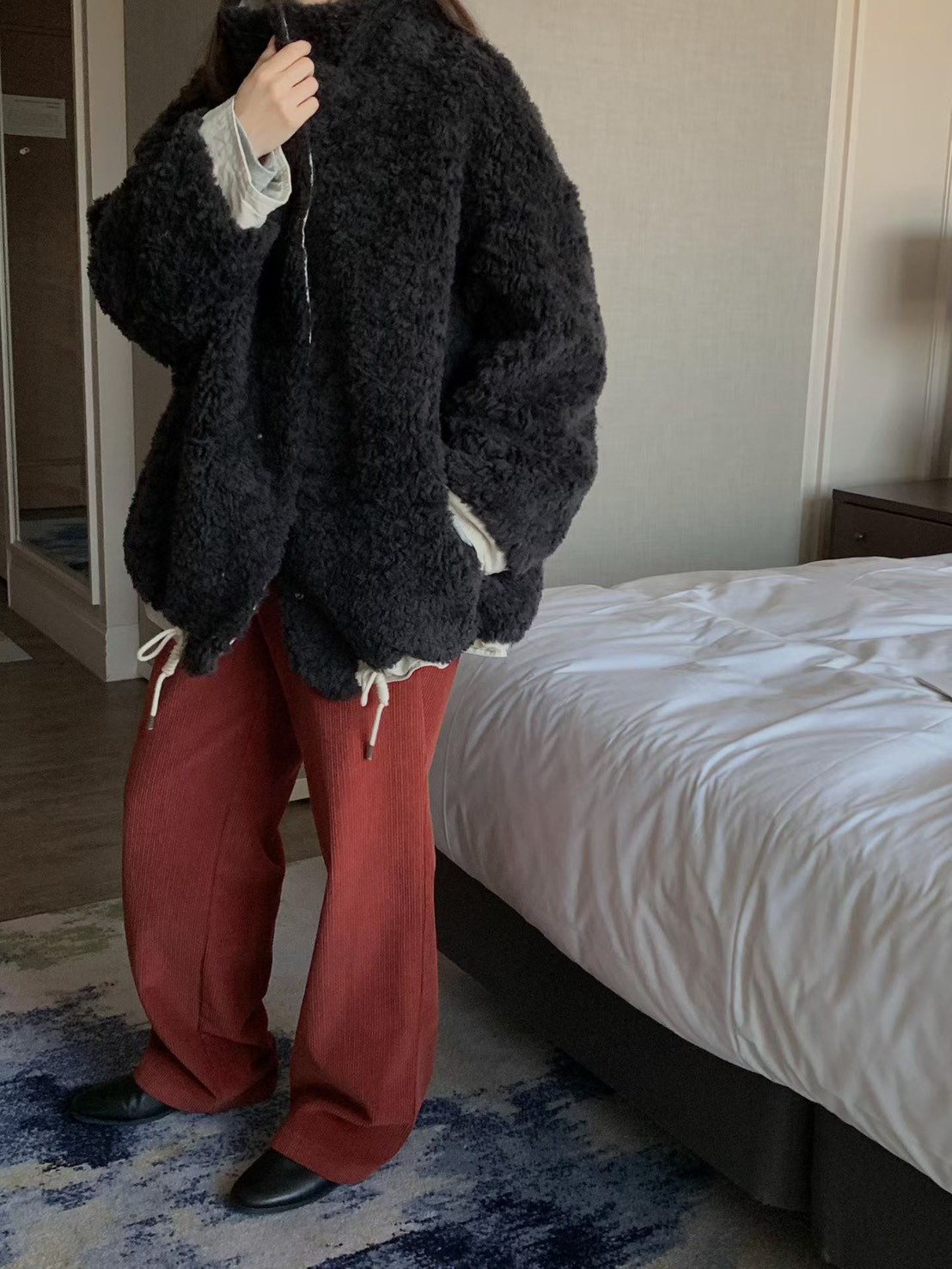 B54.正反2WAY率性女孩毛毛外套