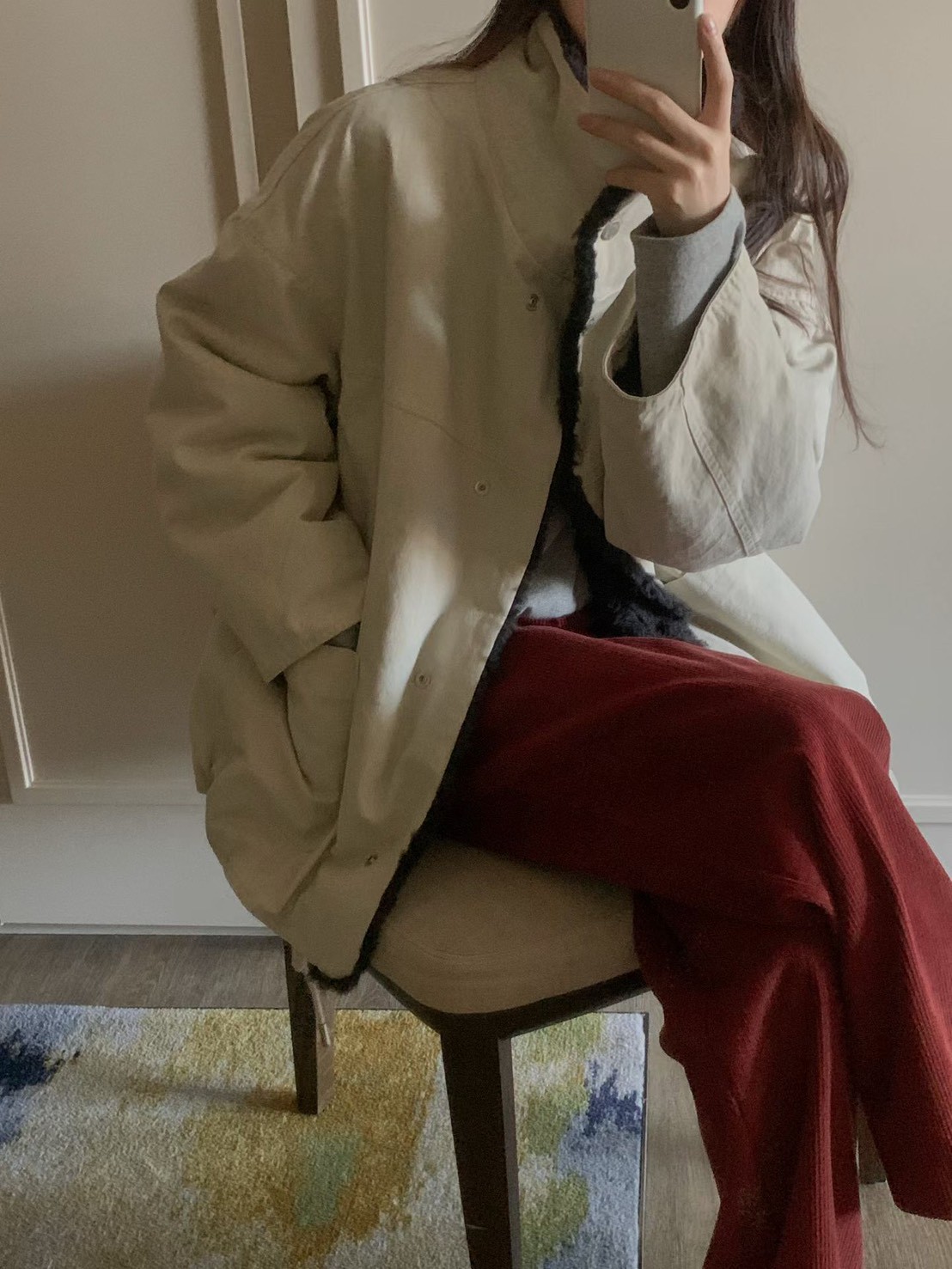 B54.正反2WAY率性女孩毛毛外套