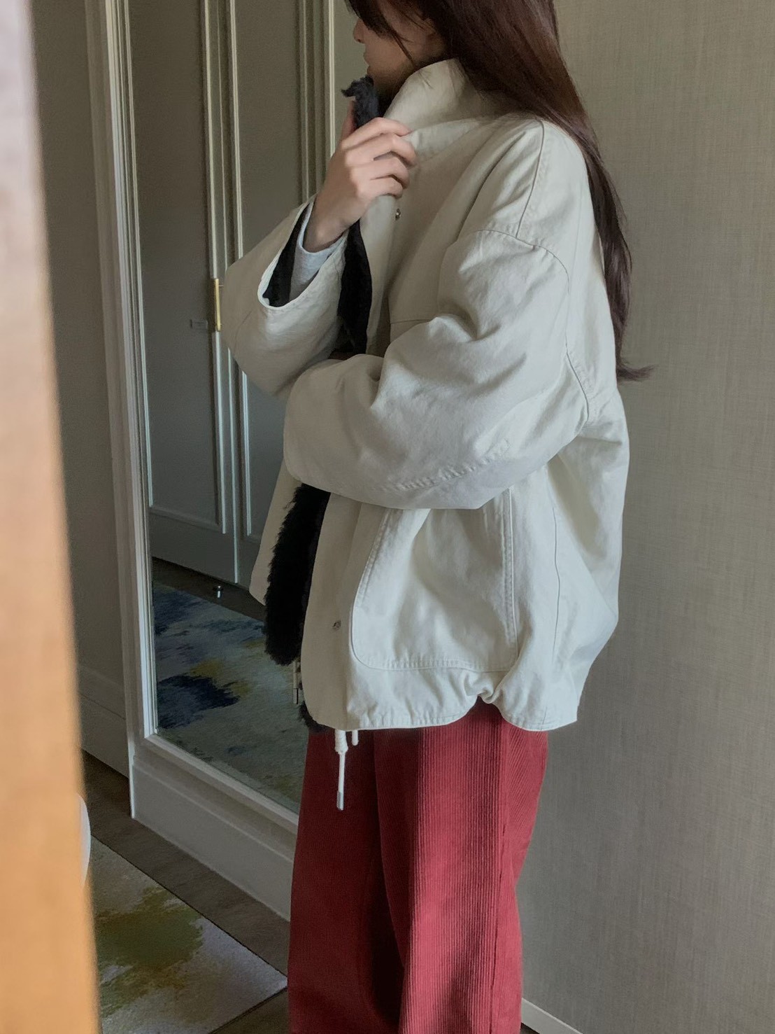 B54.正反2WAY率性女孩毛毛外套