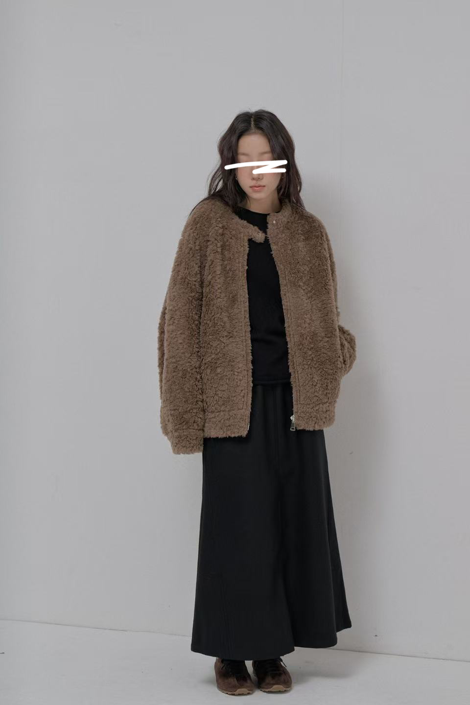 B59.擁抱泰迪熊無領拉鏈外套