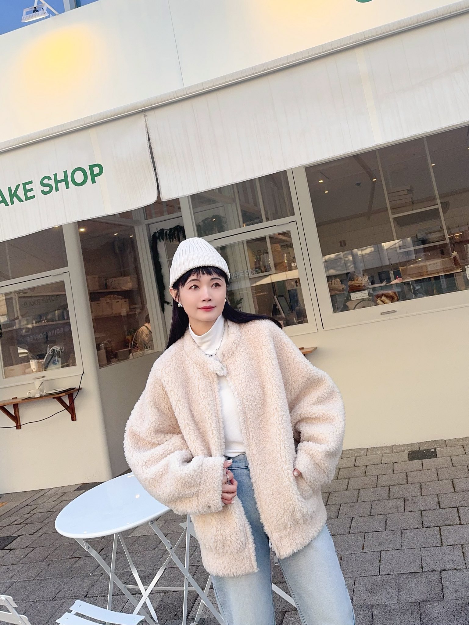 B59.擁抱泰迪熊無領拉鏈外套