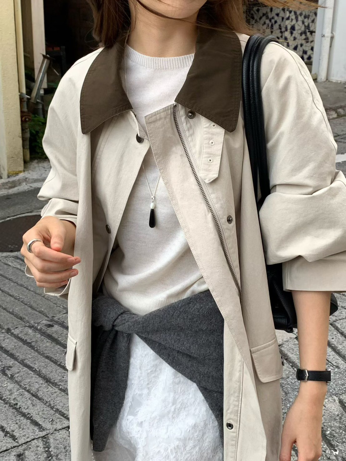 B14.大V家復古巴恩風衣外套
