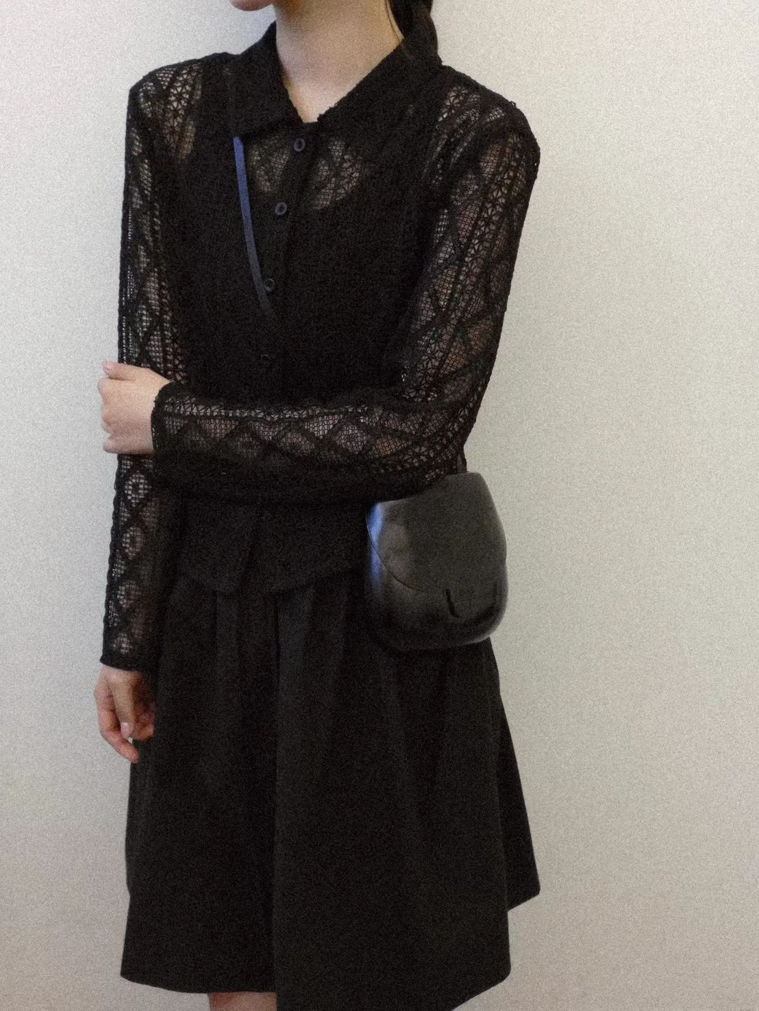 B49.G牌雙口袋蕾絲襯衫