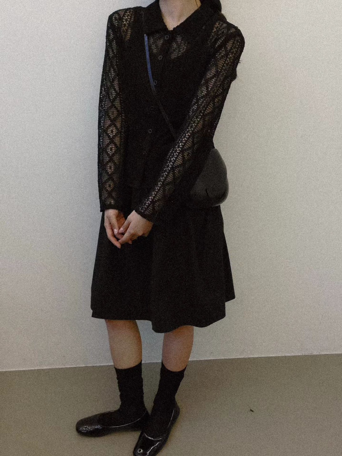 B49.G牌雙口袋蕾絲襯衫