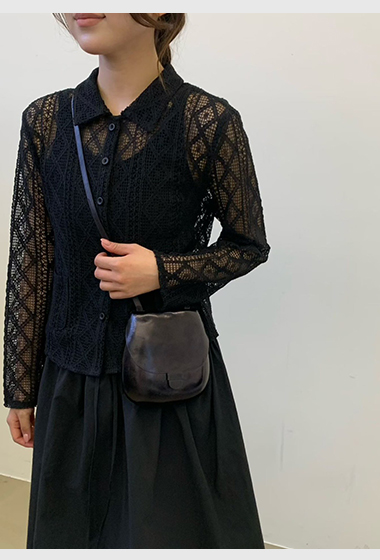 B49.G牌雙口袋蕾絲襯衫