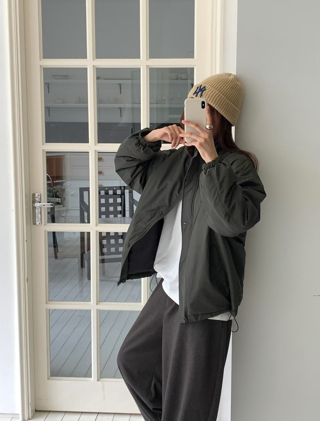 B62.簡約休閒排釦防風外套