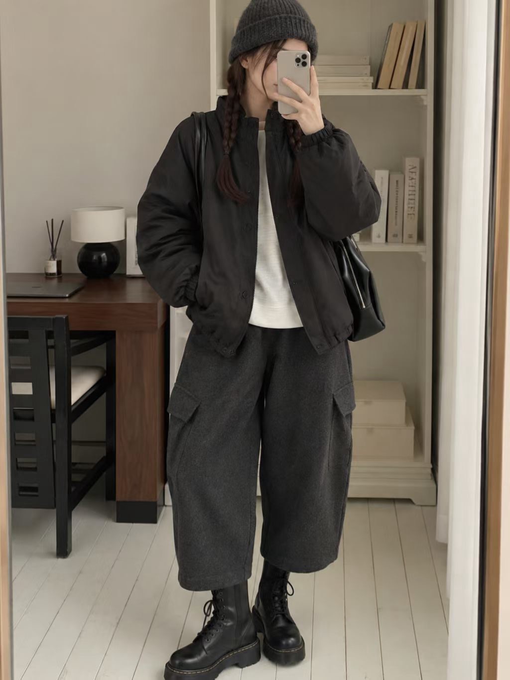 B62.簡約休閒排釦防風外套