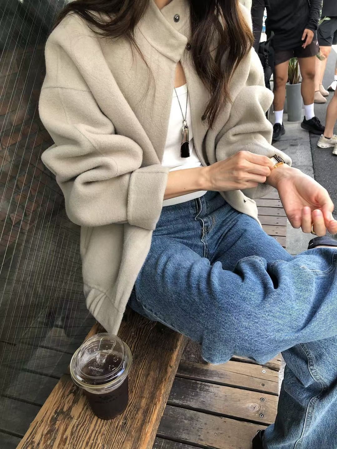 A30.大V家棒球領手工短大衣