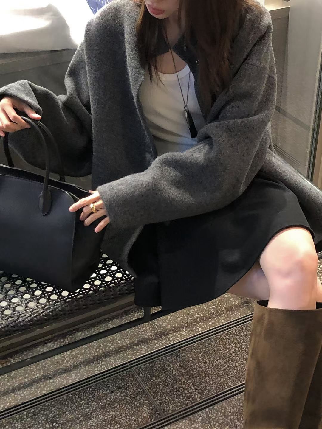 A30.大V家棒球領手工短大衣
