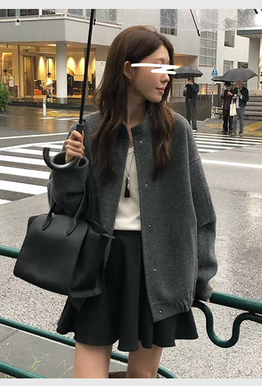 A30.大V家棒球領手工短大衣