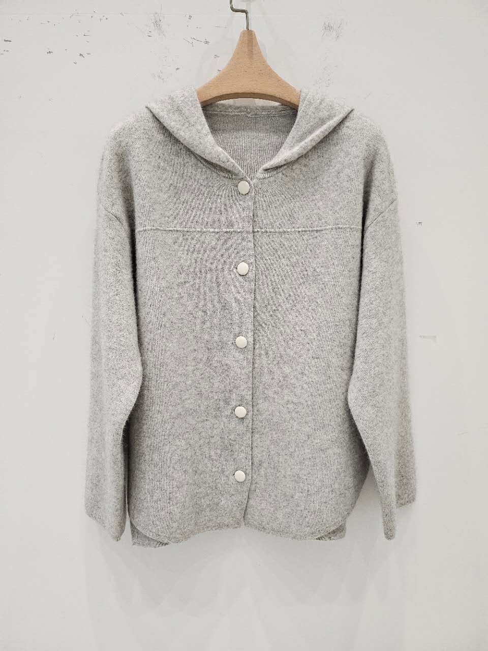 B36.星星家俏皮浣熊羊毛混紡連帽外套