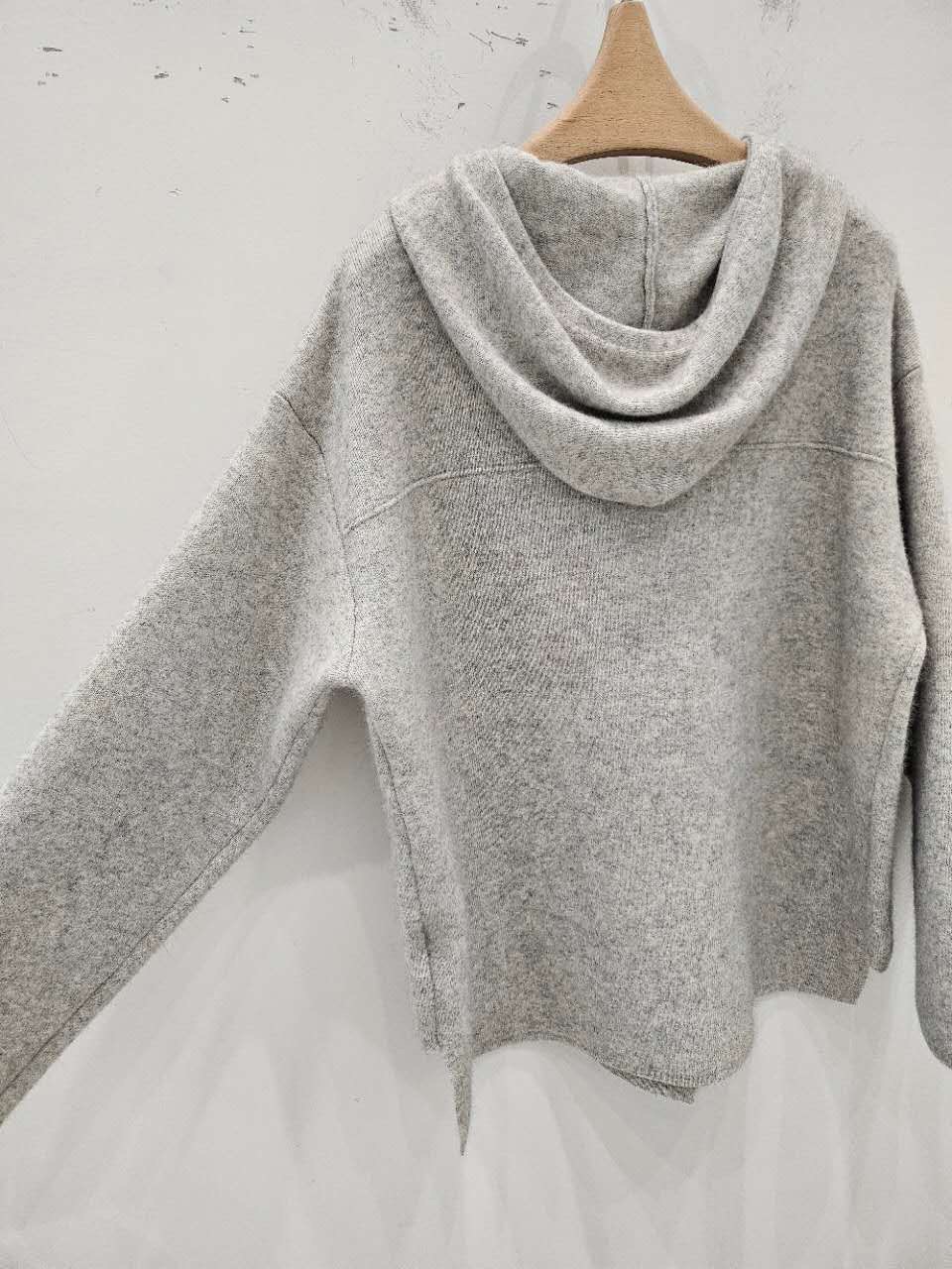 B36.星星家俏皮浣熊羊毛混紡連帽外套