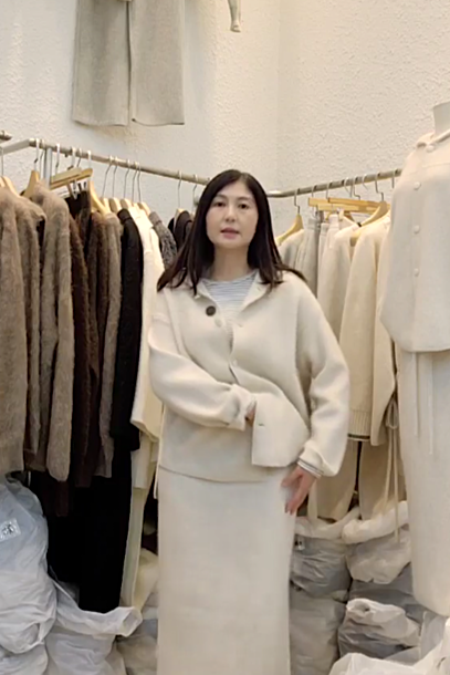 B36.星星家俏皮浣熊羊毛混紡連帽外套