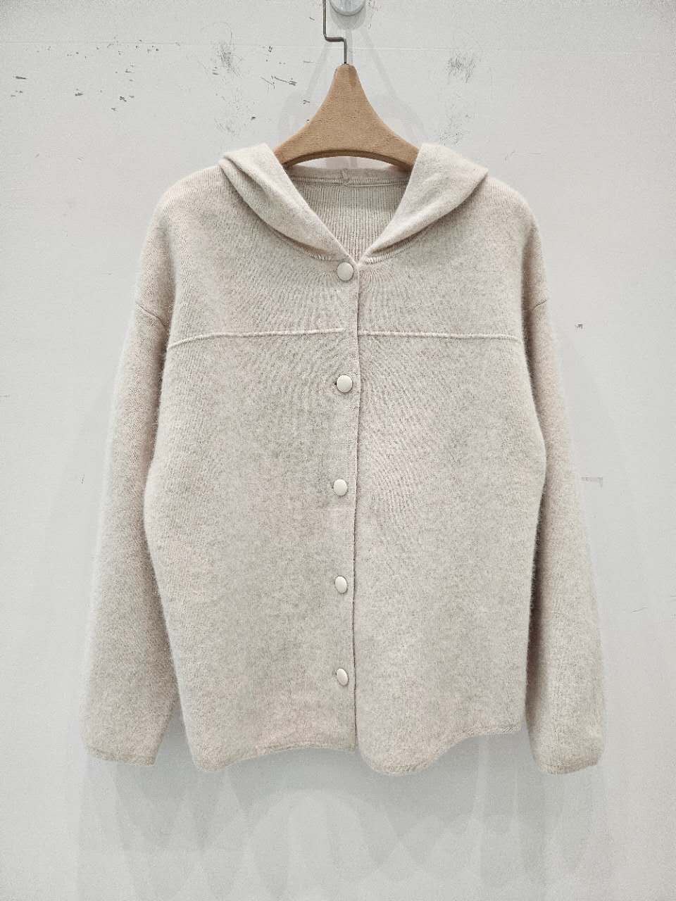 B36.星星家俏皮浣熊羊毛混紡連帽外套