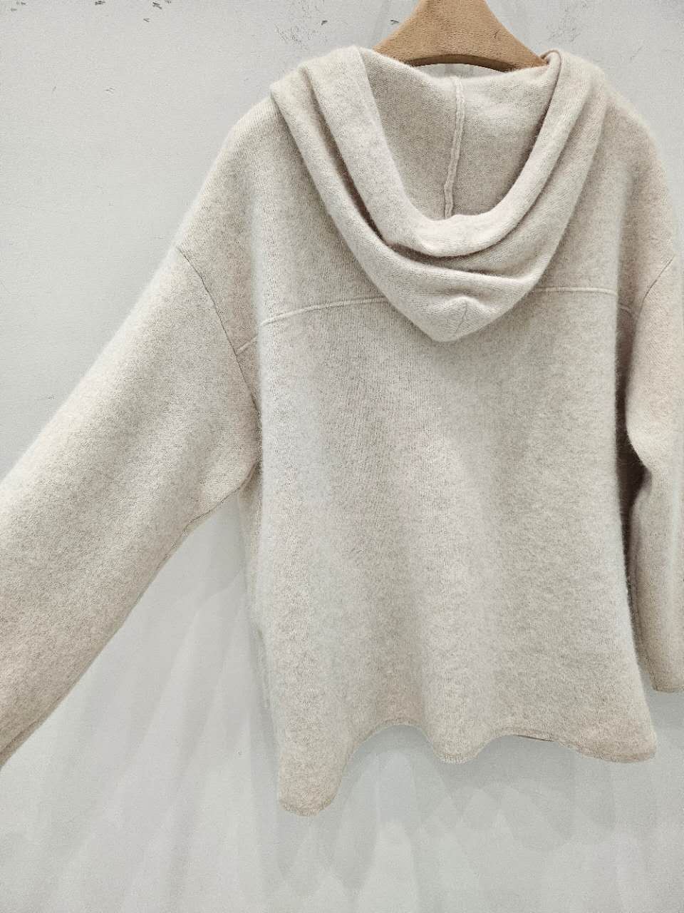 B36.星星家俏皮浣熊羊毛混紡連帽外套