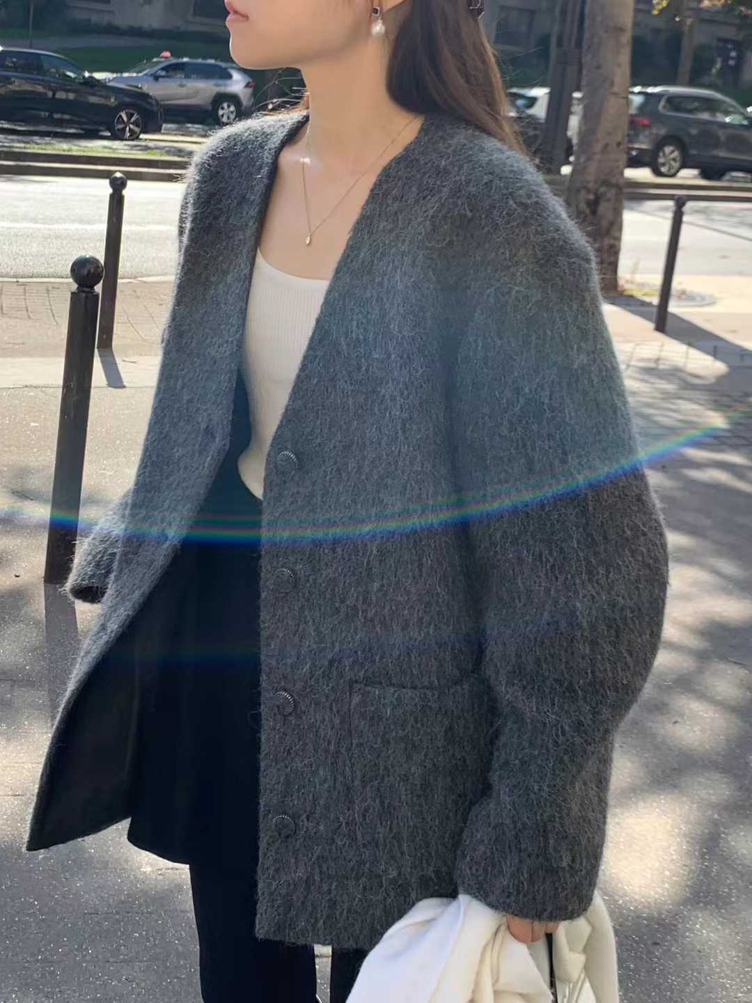 A22.顏值家氣質小千金V領排釦外套