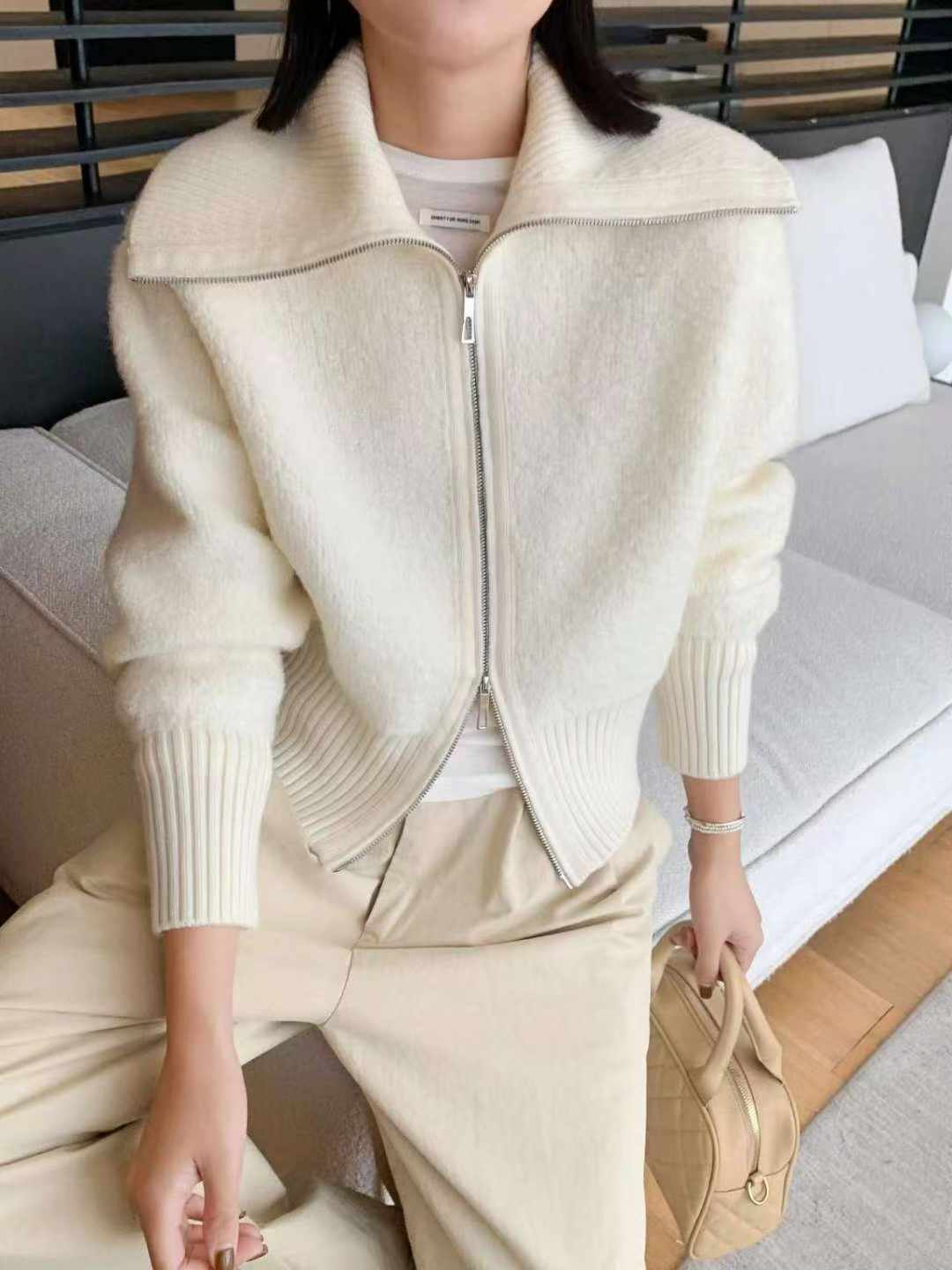 B84.可可家氣勢大翻領羊毛外套