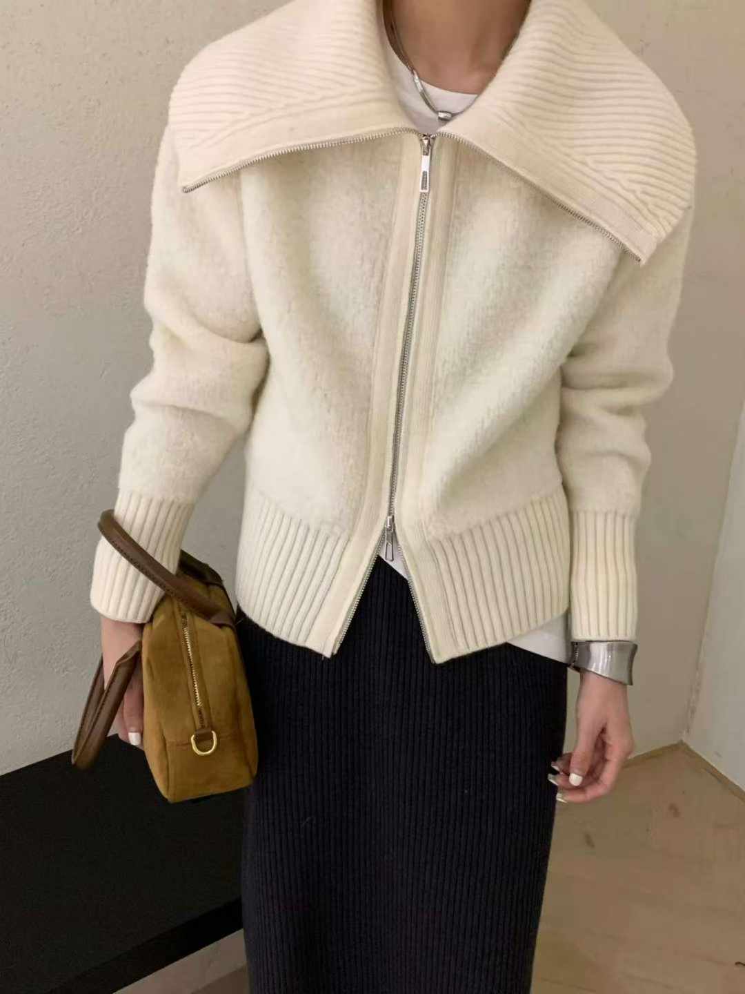 B84.可可家氣勢大翻領羊毛外套