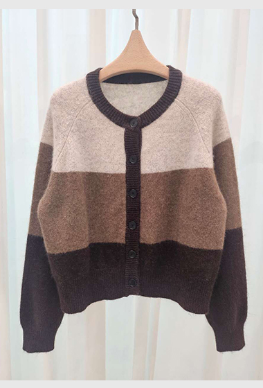 A105.星星家45%CASHMERE色塊毛衣外套