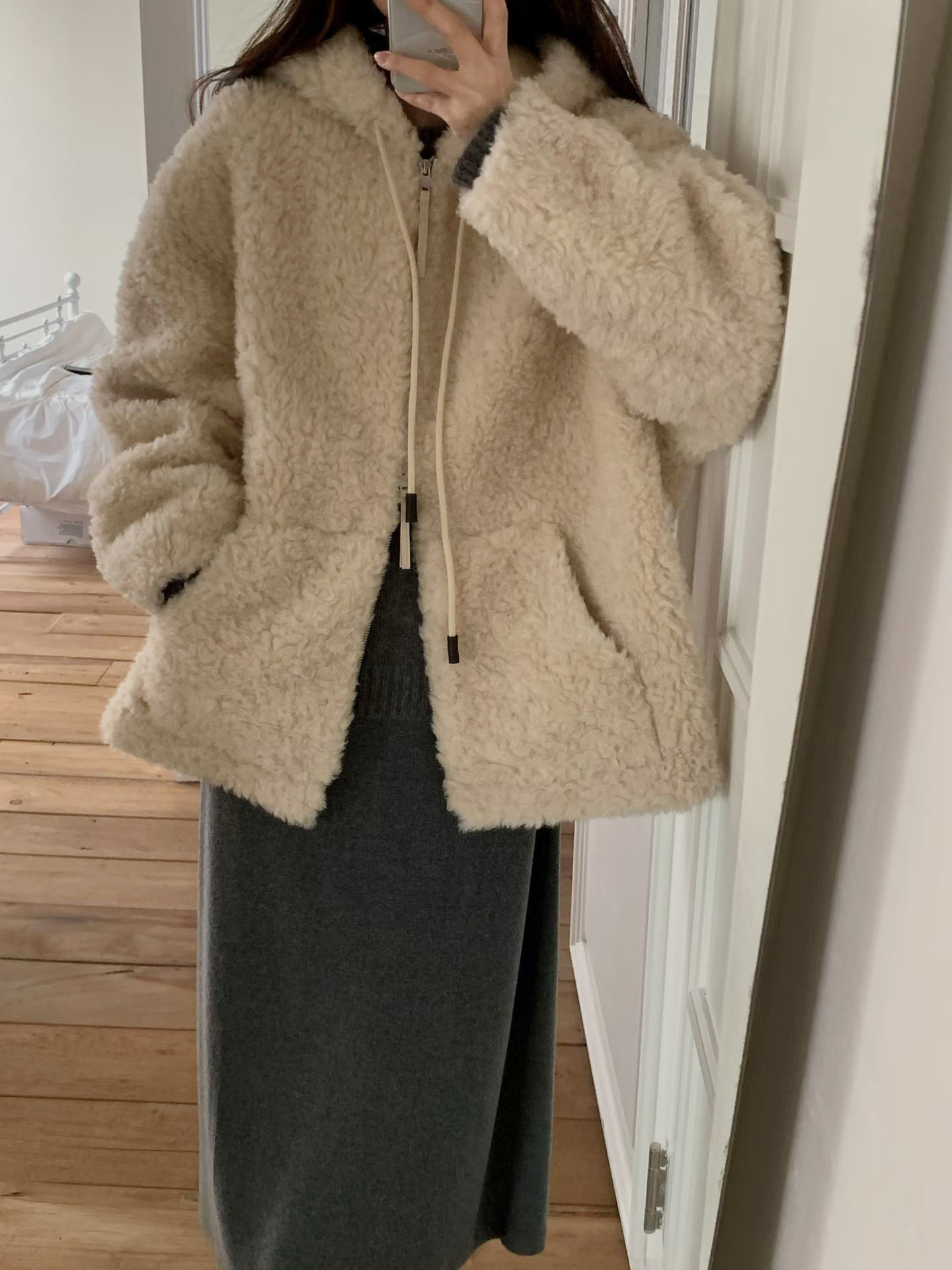 B52.擁抱泰迪熊連帽拉鏈外套