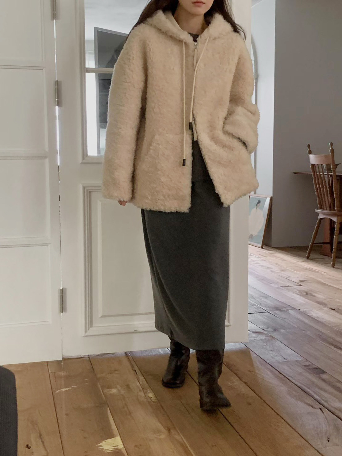 B52.擁抱泰迪熊連帽拉鏈外套