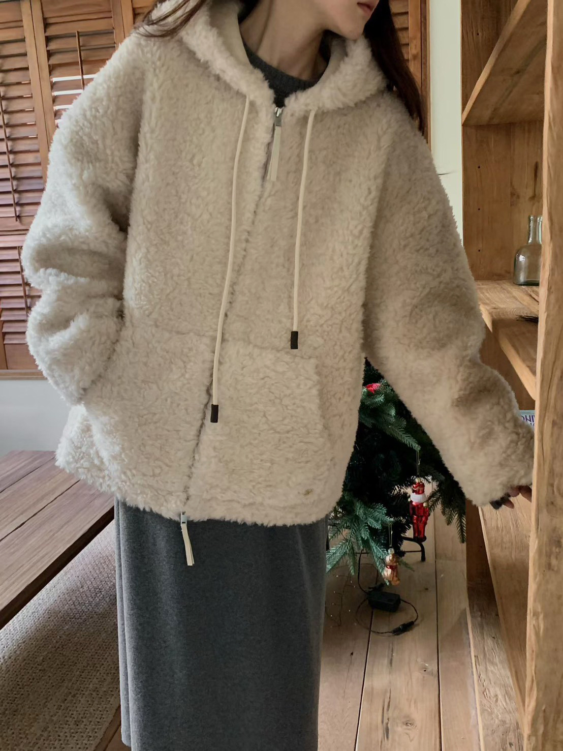 B52.擁抱泰迪熊連帽拉鏈外套