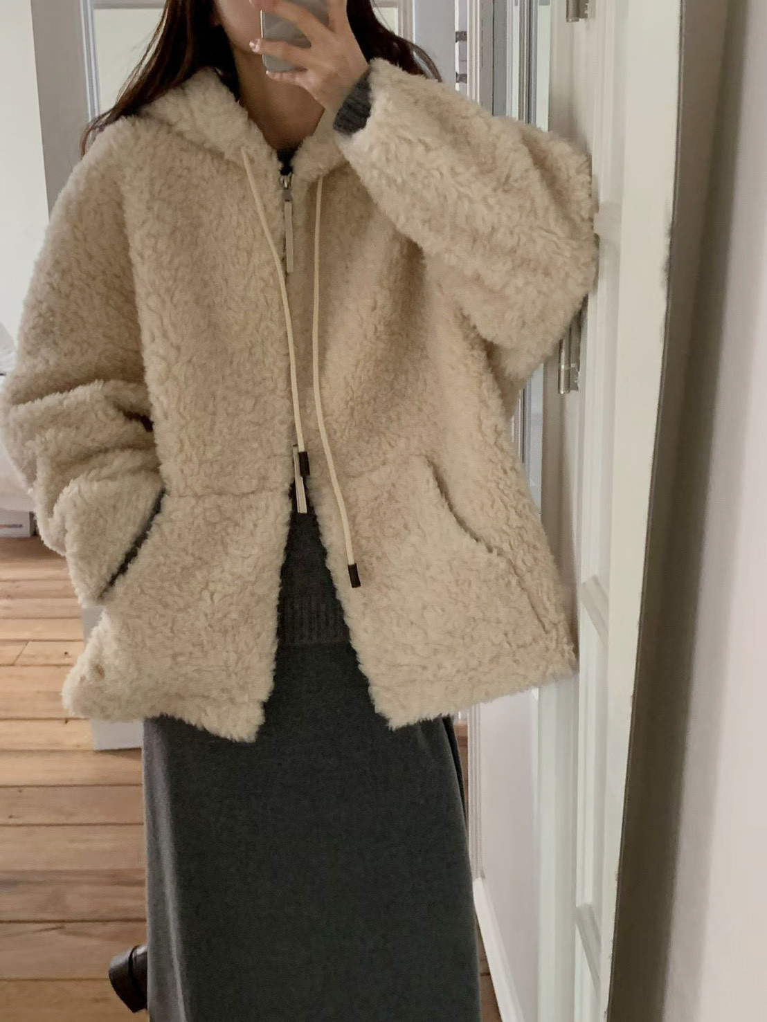 B52.擁抱泰迪熊連帽拉鏈外套